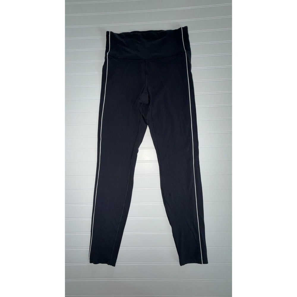 All in Motion Everyday Soft High Rise 7/8 Leggings Black White Piping Womens M